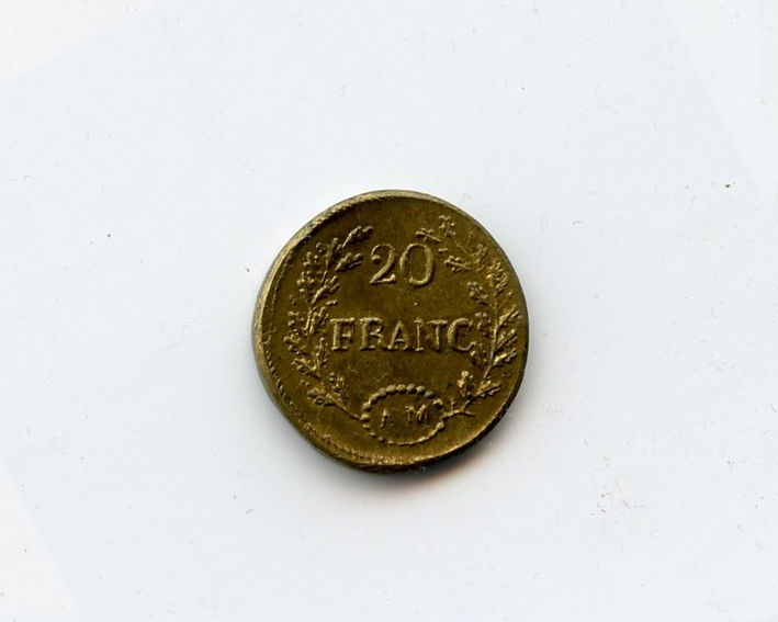 FRANCIA, Peso "20 Franc (sigla A M)"